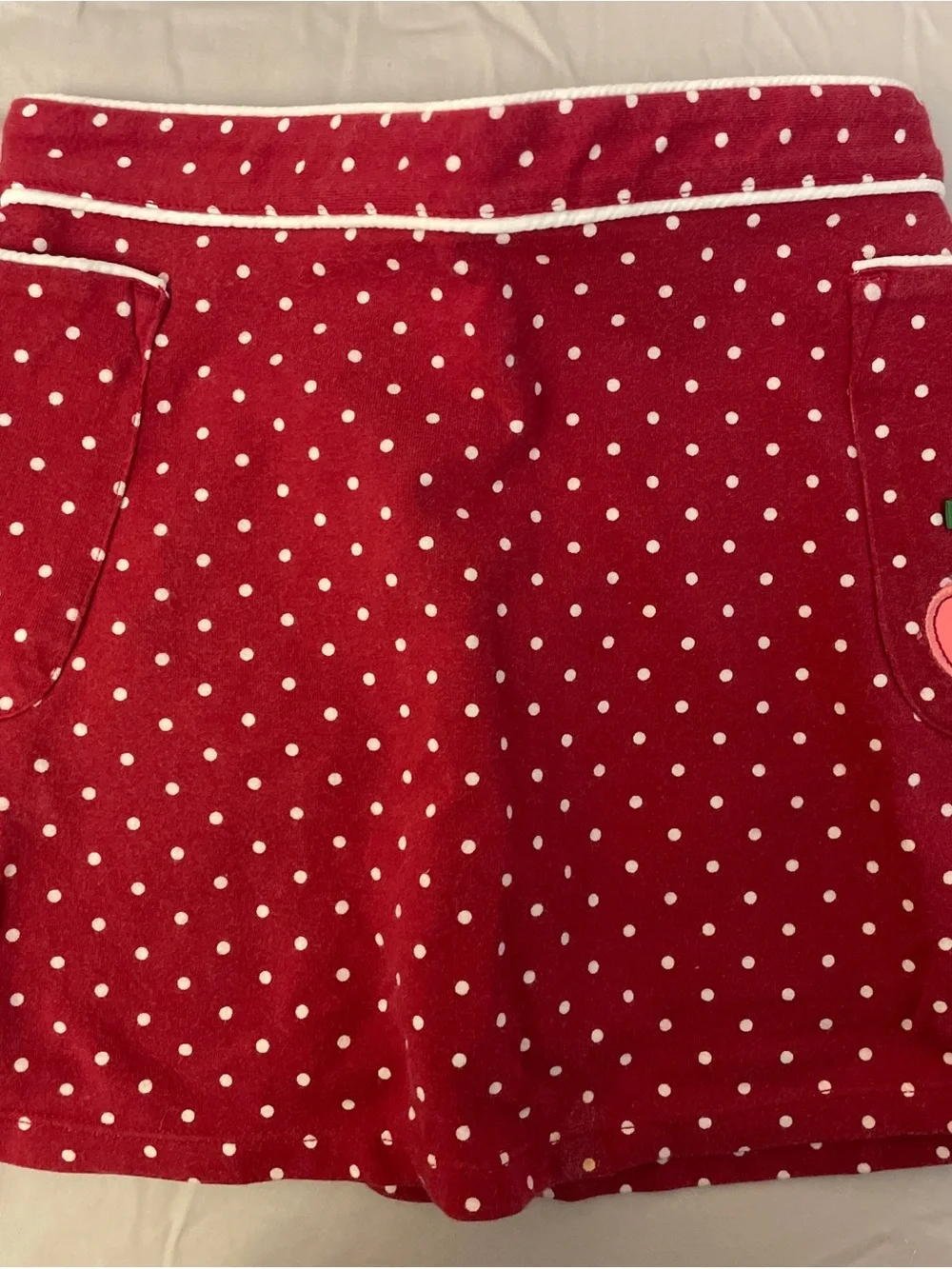 Gymboree Cotton Light Pink Cherry Tee with Red Polka Dot Skort Outfit Set Sz 5